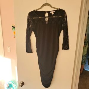 Motherhood Maternity Black Lace stretch dress sz S